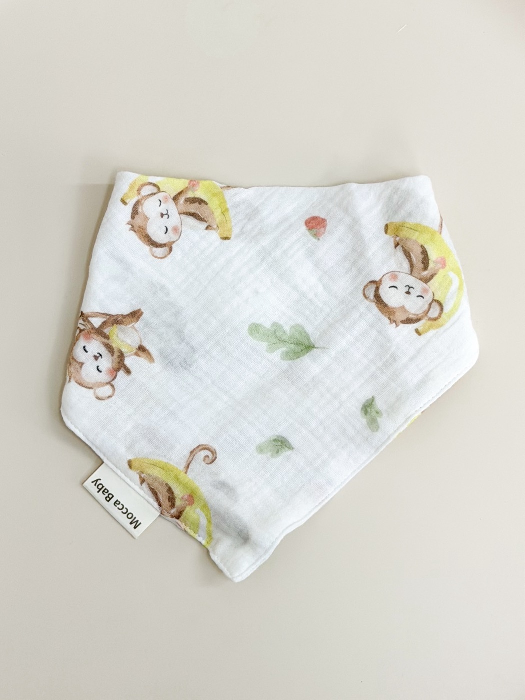 Babero bandana · monos y plátanos