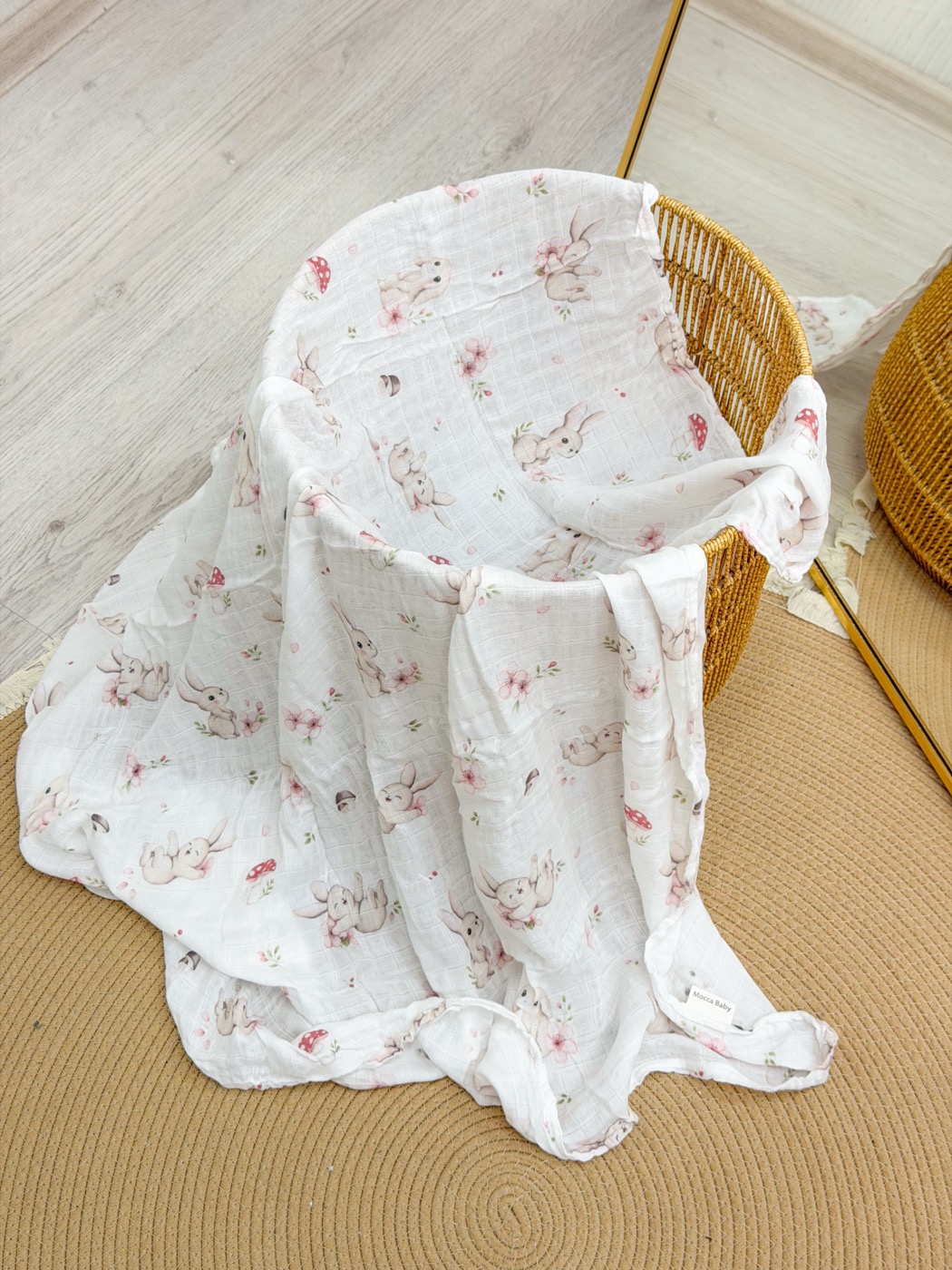 Muslin Swaddle · Bunny Blossom